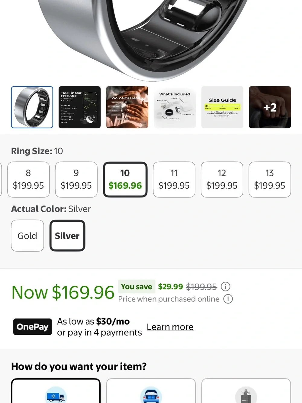 QALO QRNT Slim Smart Ring - Silver size 10